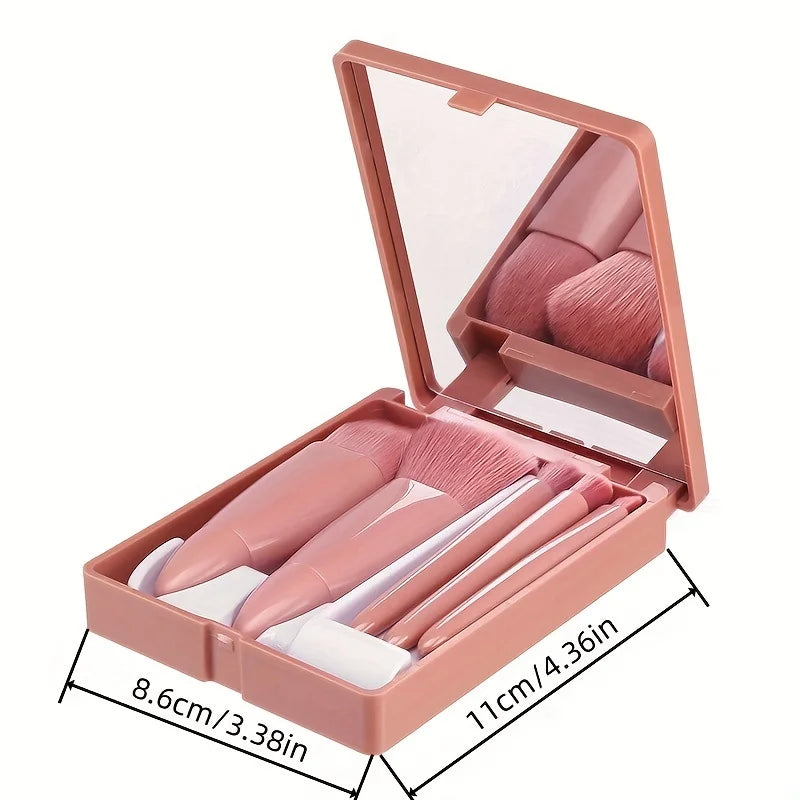 Travel Makeup Brush Set with Mirror