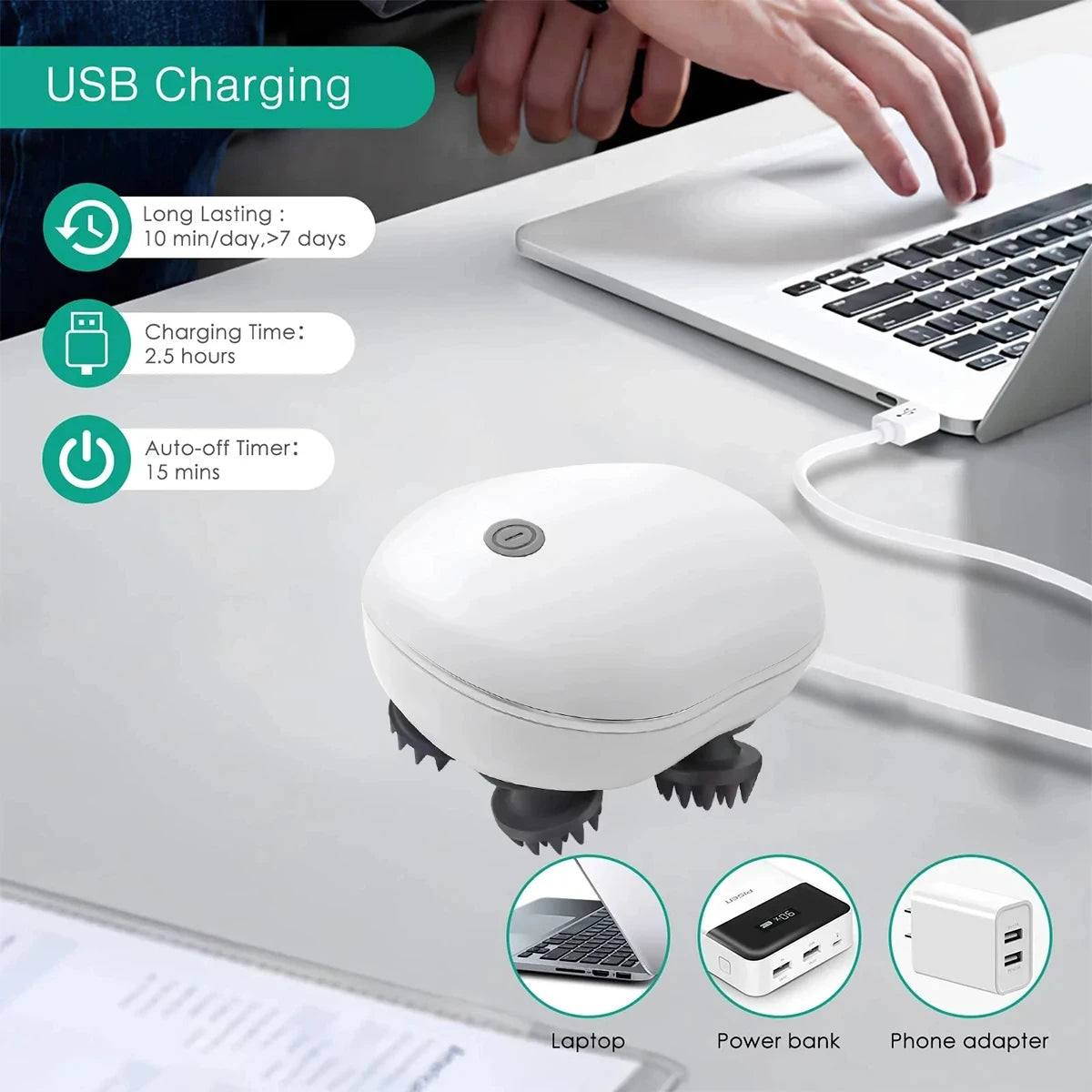 Cordless Deep-Kneading Scalp Massager
