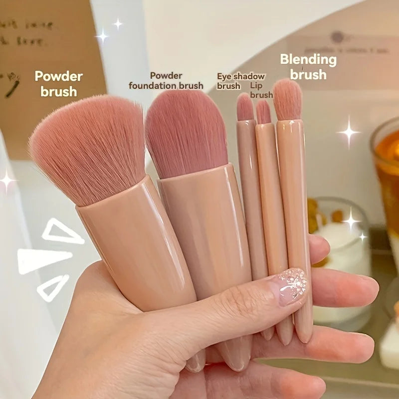 Travel Makeup Brush Set with Mirror