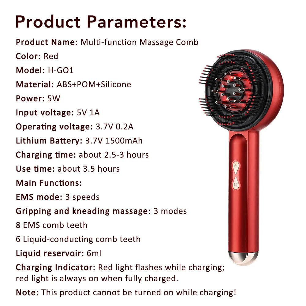 Serum-Dispensing Scalp Massage Comb