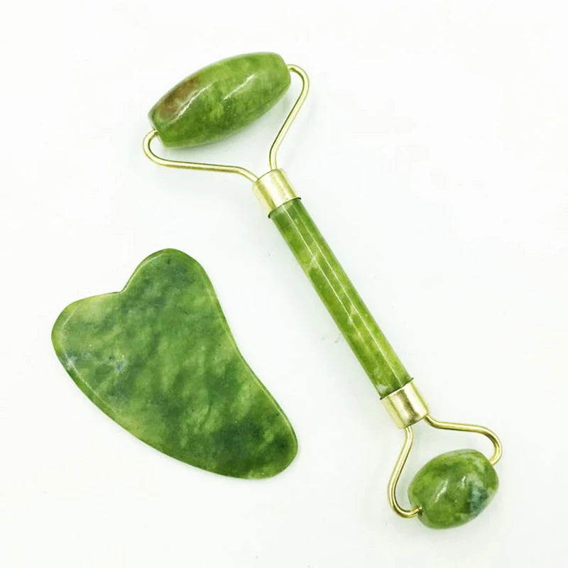 Jade Roller & Gua Sha Facial Set