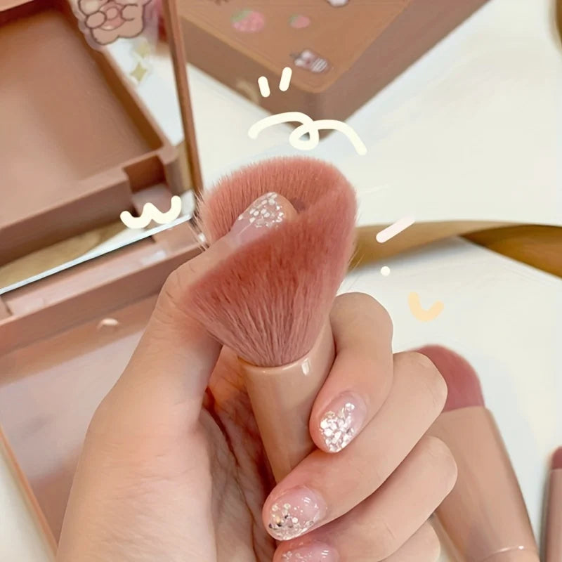 Travel Makeup Brush Set with Mirror