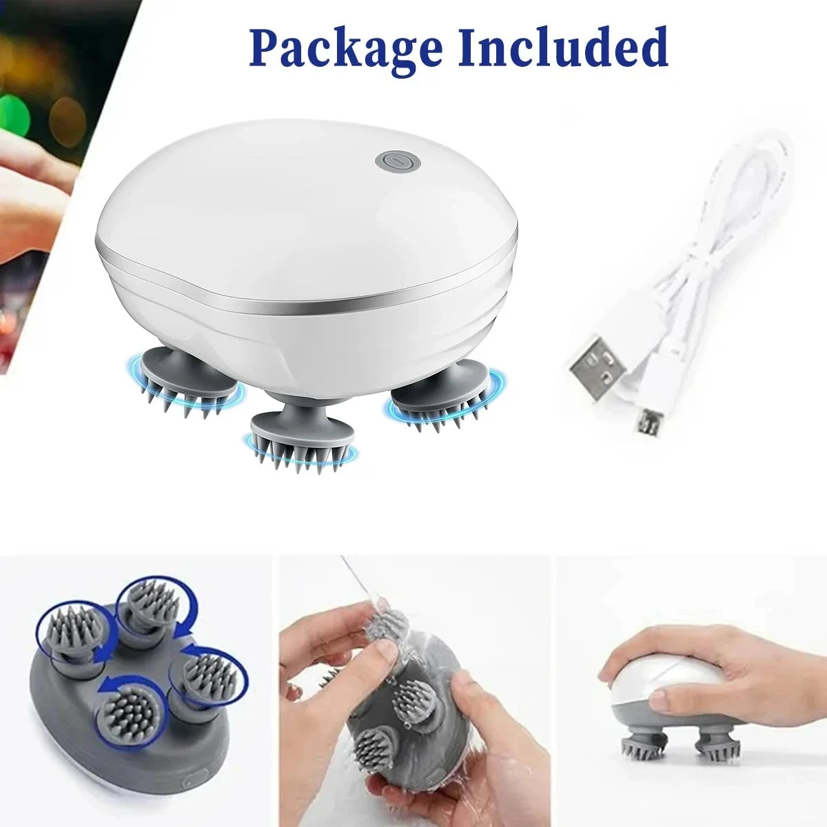 Cordless Deep-Kneading Scalp Massager